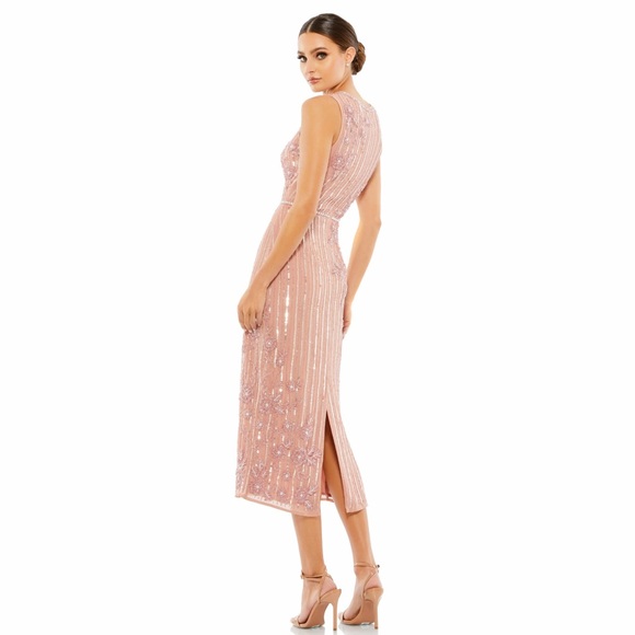 High neck sleeveless embellished midi dress - Picture 2 of 3